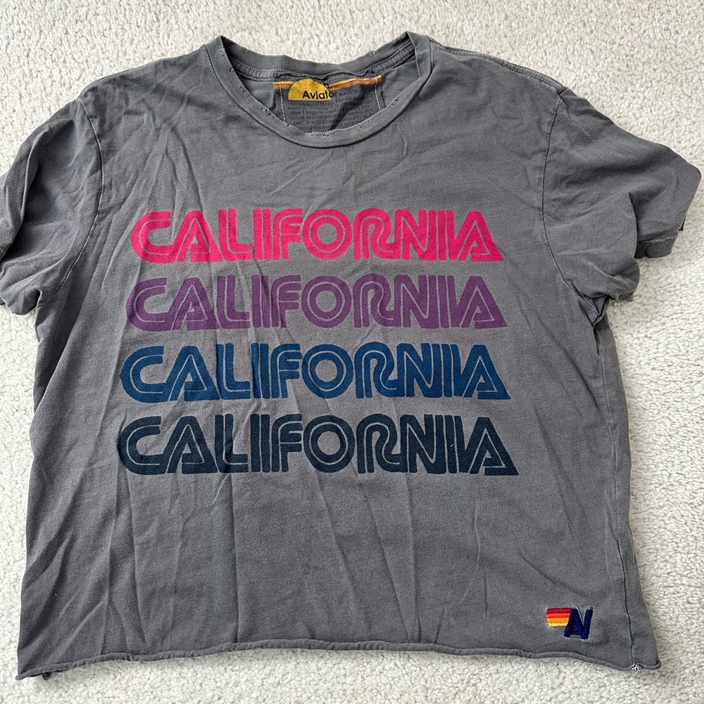 Aviator Nation Gray California Tee - Short Sleeve